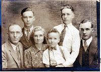  From left to right, Perry Woodson Turner (father), Wesley Woodson Turner (son), Bulah Speed Turner (mother), James Dale Turner (son), Charles Edward Turner (son), and Lester Henry Turner (son).